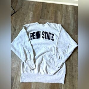 VTG Reverse Weave PENN STATE Sweatshirt Crewneck Embroidered Gray Blue Size S M